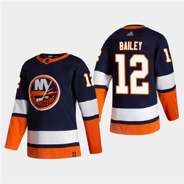 Men's New York Islanders #12 Josh Bailey Navy Adidas 2021 NHL REVERSE RETRO JERSEYS Stitched