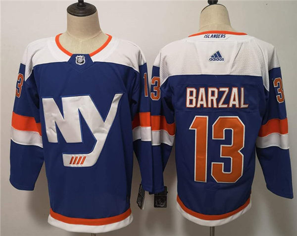 Men's New York Islanders #13 Mathew Barzal adidas Blue Alternate Jersey Stitched