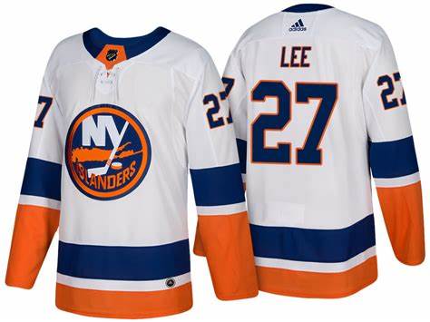 Men's New York Islanders #27 Anders Lee adidas Away White Jersey Stitched