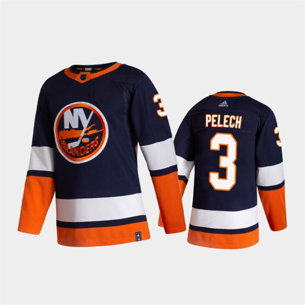 Men's New York Islanders #3 Adam Pelech Adidas Navy 2021 REVERSE RETRO JERSEYS Stitched