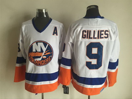 Men's New York Islanders #9 Clark Gillies 1982 White CCM Vintage Throwback Jersey Stitched