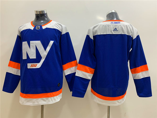 Men's New York Islanders Blank adidas Blue Alternate Team Jersey Stitched