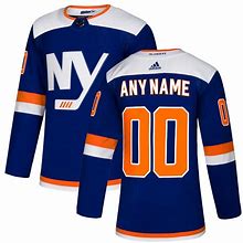 Men's New York Islanders adidas Blue Alternate Authentic Custom Jersey Stitched