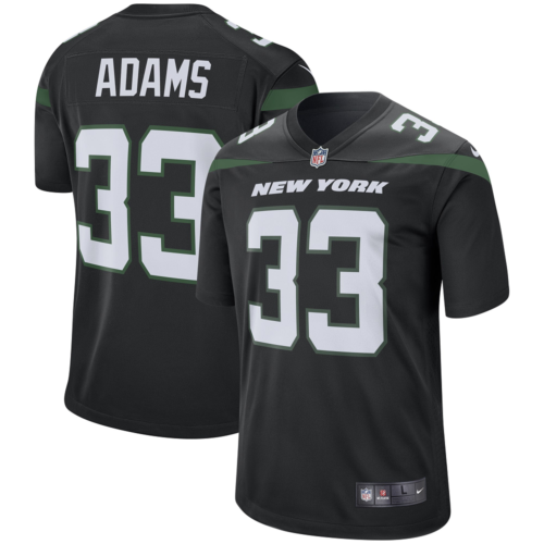 Men's New York Jets  #33 Jamal AdamsBlack Player Game Jersey