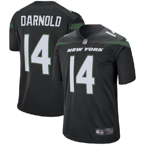 Men's New York Jets #14 Sam Darnold BLACK Player Game Jersey