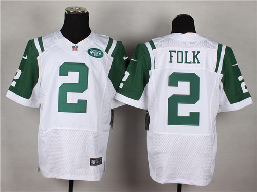 Men's New York Jets #2 Nick Folk White Nik Elite Jersey