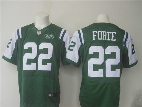 Men's New York Jets #22 Matt Forte Green Team Color NFL Nike Elite Jersey