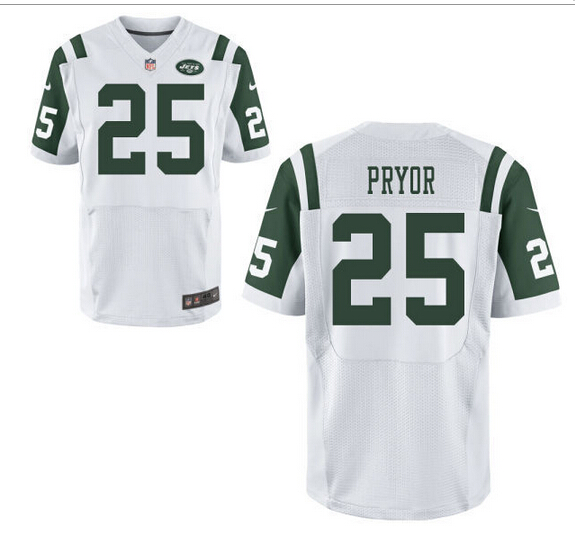 Men's New York Jets #25 Calvin Pryor White Nik Elite Jersey