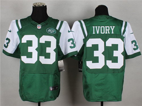 Men's New York Jets #33 Chris Ivory Green Nik Elite Jersey