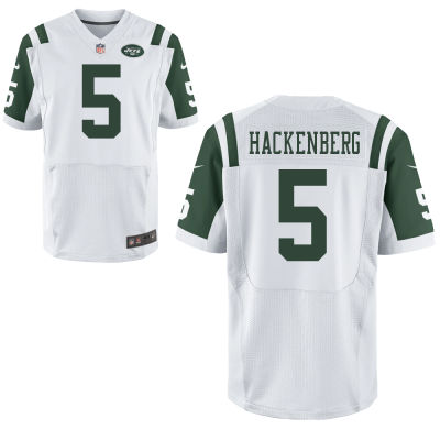 Men's New York Jets #5 Christian Hackenberg White Road NFL Nike Elite Jersey