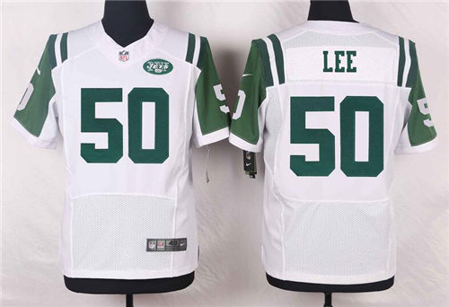 Men's New York Jets #50 Darron Lee Nike White Road NFL Nike Elite Jersey