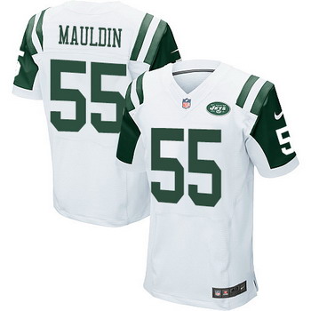 Men's New York Jets #55 Lorenzo Mauldin White Road NFL Nike Elite Jersey