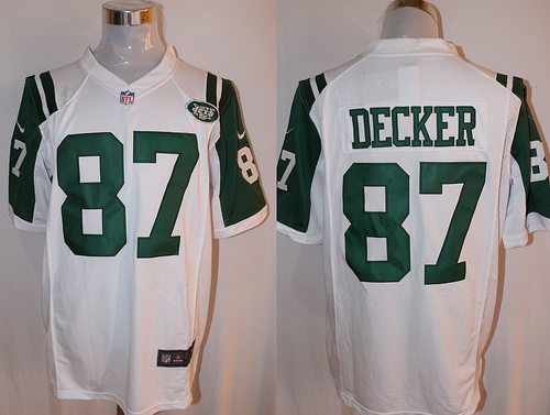 Men's New York Jets #87 Eric Decker White Stitched NFL Nike Elite Jersey