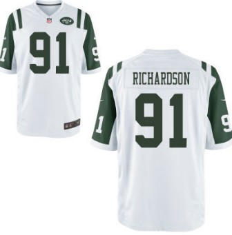 Men's New York Jets #91 Sheldon Richardson White Nik Elite Jersey
