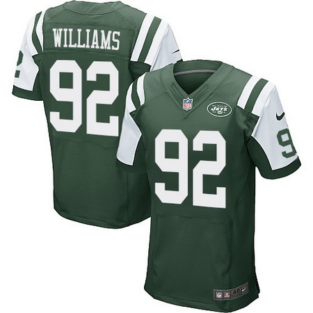 Men's New York Jets #92 Leonard Williams Green Team Color Nike Elite Jersey