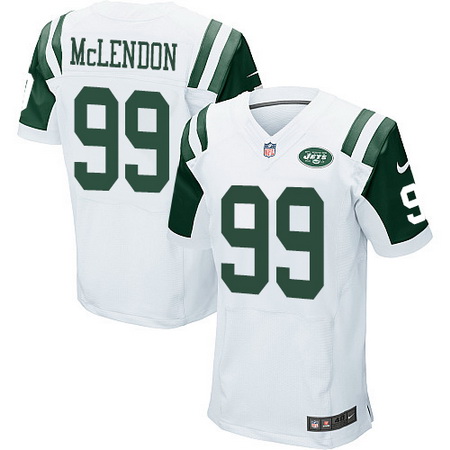 Men's New York Jets #99 Steve McLendon White Road Nike Elite Jersey