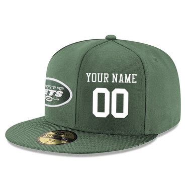 Men's New York Jets Blue Color Snapback Custom Hat (Stitched any name&number)