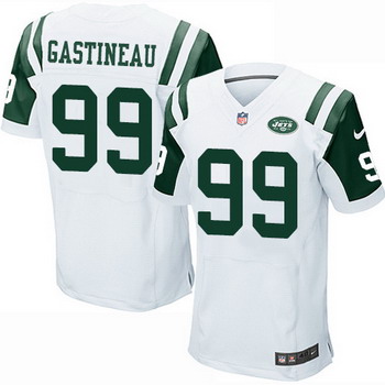 Men's New York Jets Retired Player #99 Mark Gastineau White Road NFL Nike Elite Jersey