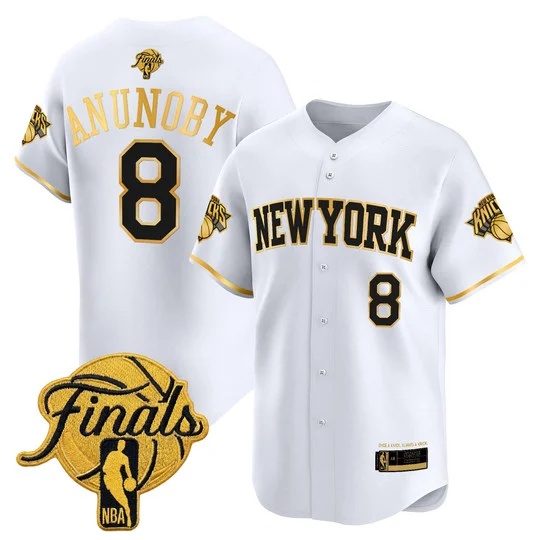 Men's New York Knicks 2026 Finals Vapor Baseball Jersey - All Stitched OG Anunoby    8