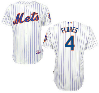 Men's New York Mets #4 Wilmer Flores Alternate Blue With Gray MLB Cool Base Jersey With 2015 Mr. Met Patch