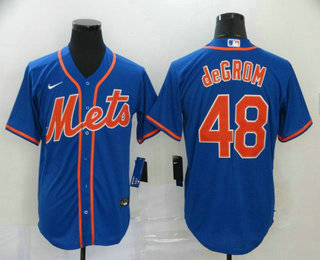 Men's New York Mets #48 Jacob deGrom Blue Stitched MLB Cool Base Nike Jersey1