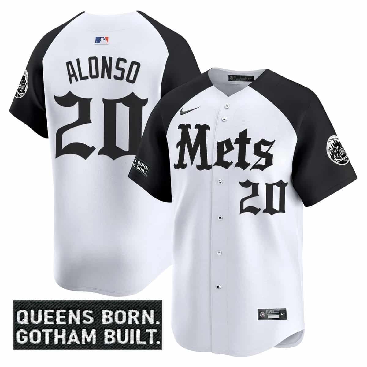 Men's New York Mets 'Gotham Gothic Edition' Vapor Premier Limited Jersey - All Stitched  Pete Alonso    20