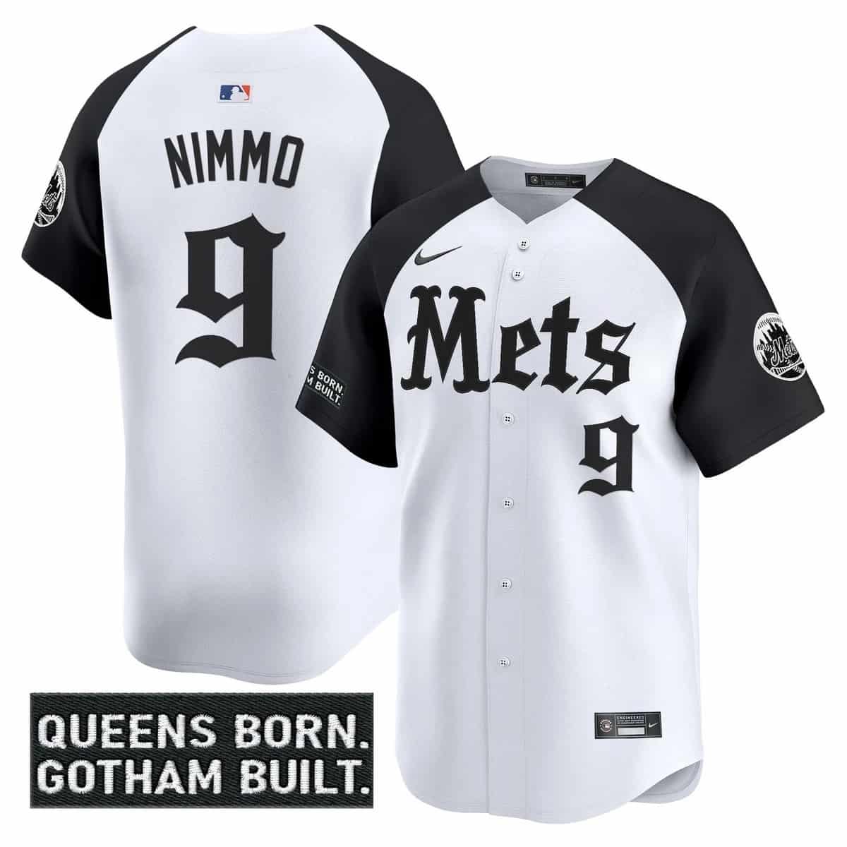 Men's New York Mets 'Gotham Gothic Edition' Vapor Premier Limited Jersey - All Stitched Brandon Nimmo   9