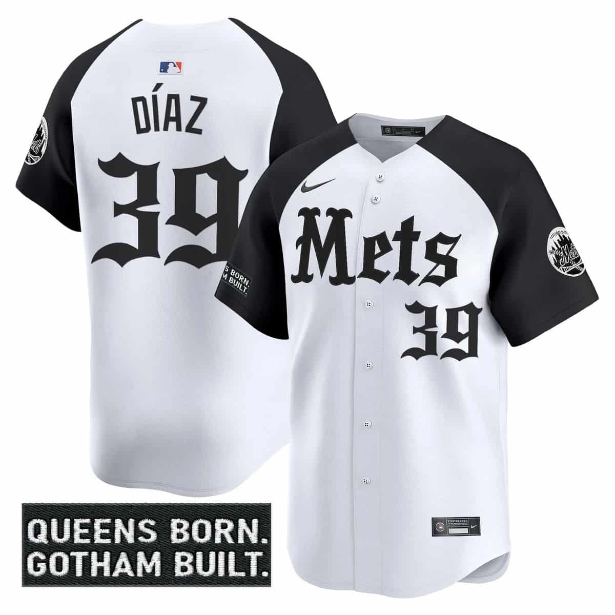 Men's New York Mets 'Gotham Gothic Edition' Vapor Premier Limited Jersey - All Stitched Edwin Díaz   39