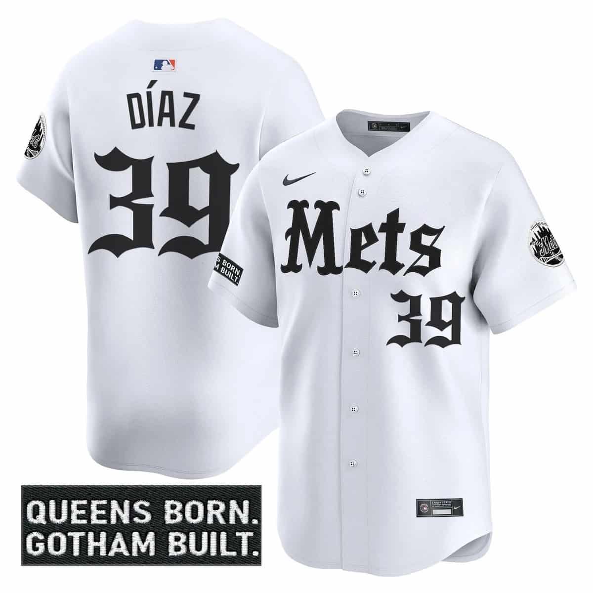 Men's New York Mets 'Gotham Gothic Edition' Vapor Premier Limited Jersey - All Stitched Edwin Díaz 39