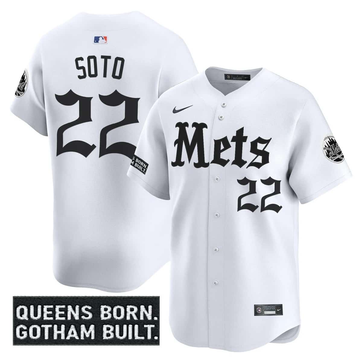 Men's New York Mets 'Gotham Gothic Edition' Vapor Premier Limited Jersey - All Stitched Juan Soto 22