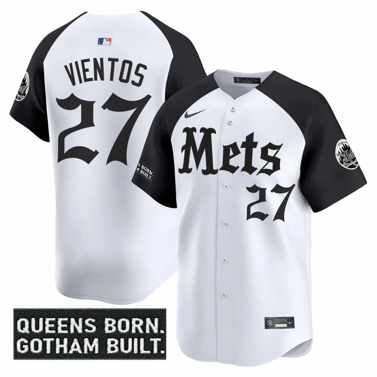 Men's New York Mets 'Gotham Gothic Edition' Vapor Premier Limited Jersey - All Stitched Mark Vientos   27