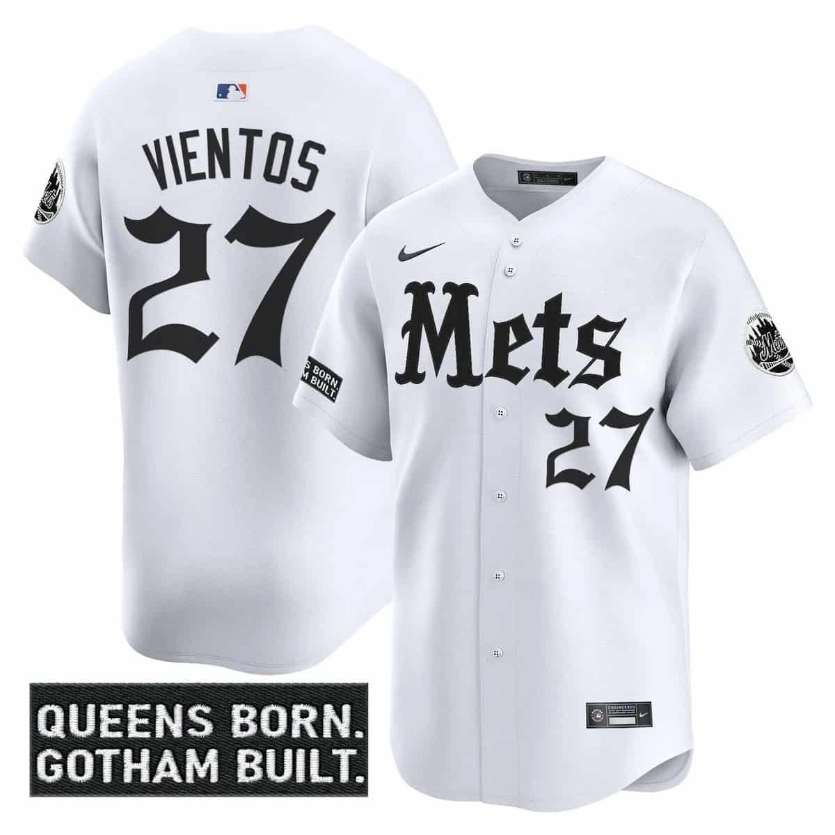 Men's New York Mets 'Gotham Gothic Edition' Vapor Premier Limited Jersey - All Stitched Mark Vientos 27