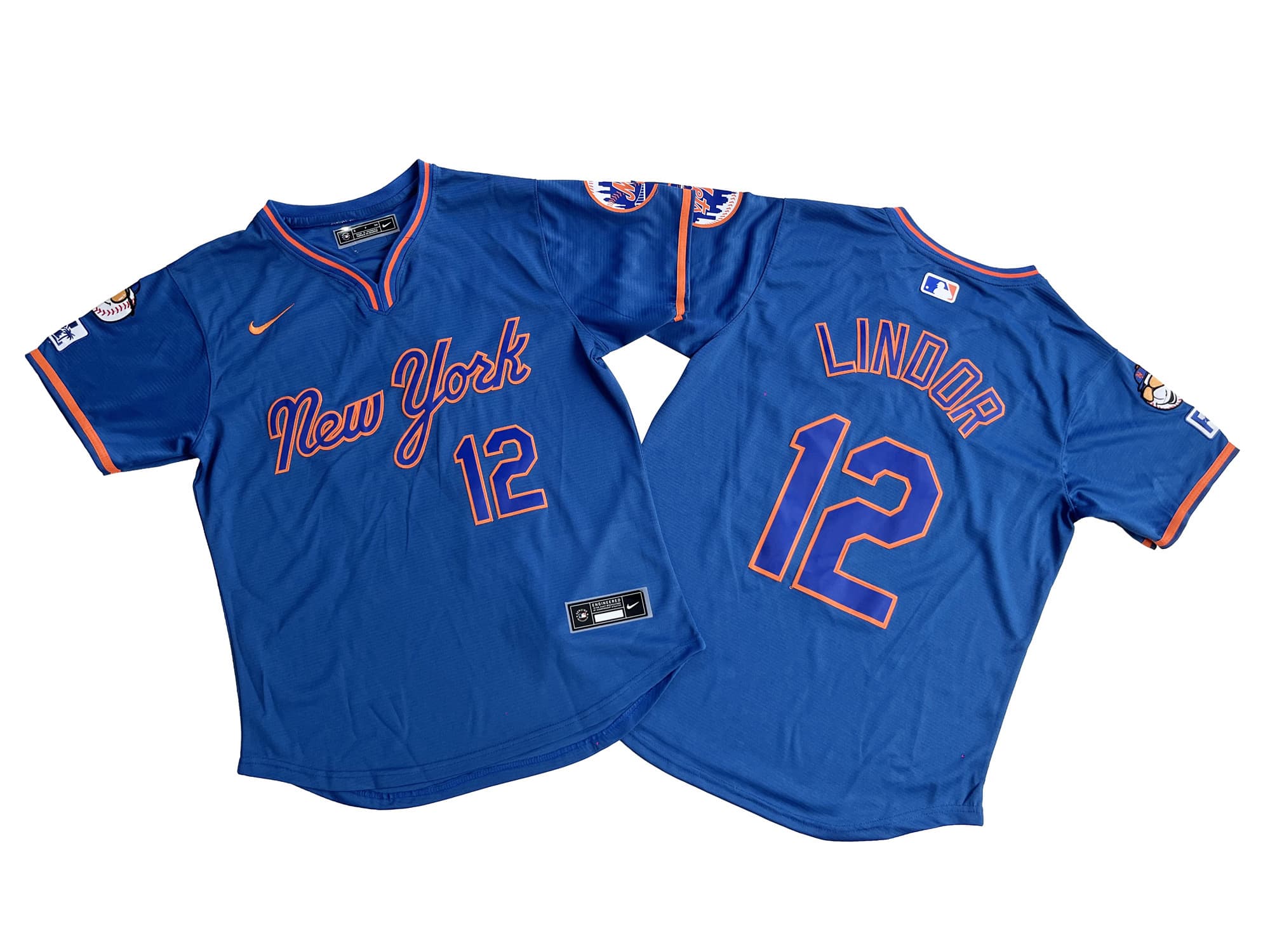 Men's New York Mets 12# Francisco Lindor Nike Royal Alternate Limited Player Jersey.
