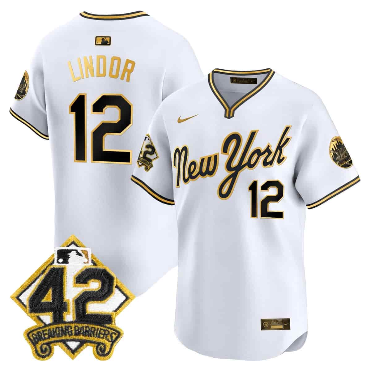 Men's New York Mets 2025 Jackie Robinson Patch Road Alternate Jersey – All Stitched Francisco Lindor--12