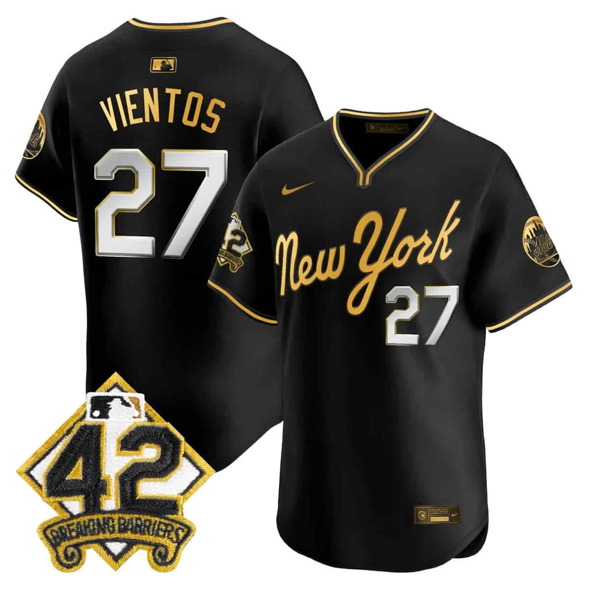 Men's New York Mets 2025 Jackie Robinson Patch Road Alternate Jersey – All Stitched Mark Vientos -27