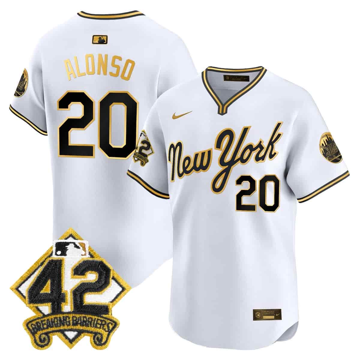 Men's New York Mets 2025 Jackie Robinson Patch Road Alternate Jersey – All Stitched Pete Alonso--20