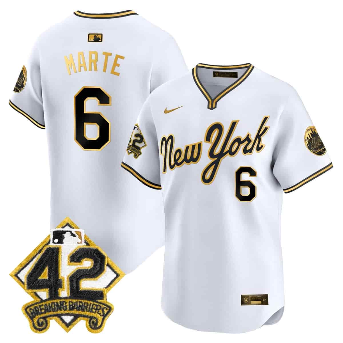 Men's New York Mets 2025 Jackie Robinson Patch Road Alternate Jersey – All Stitched Starling Marte--6