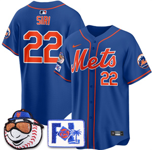 Men's New York Mets 2025 Spring Training Jersey - All Stitched Royal Jose Siri - 22