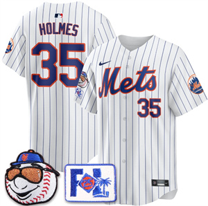 Men's New York Mets 2025 Spring Training Jersey - All Stitched White Clay Holmes - 35