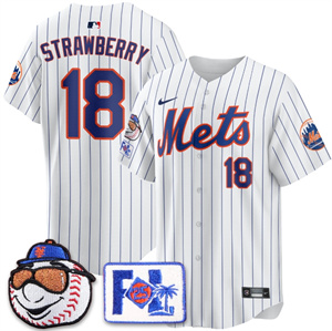 Men's New York Mets 2025 Spring Training Jersey - All Stitched White Darryl Strawberry - 18