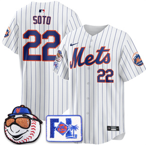 Men's New York Mets 2025 Spring Training Jersey - All Stitched White Juan Soto - 22