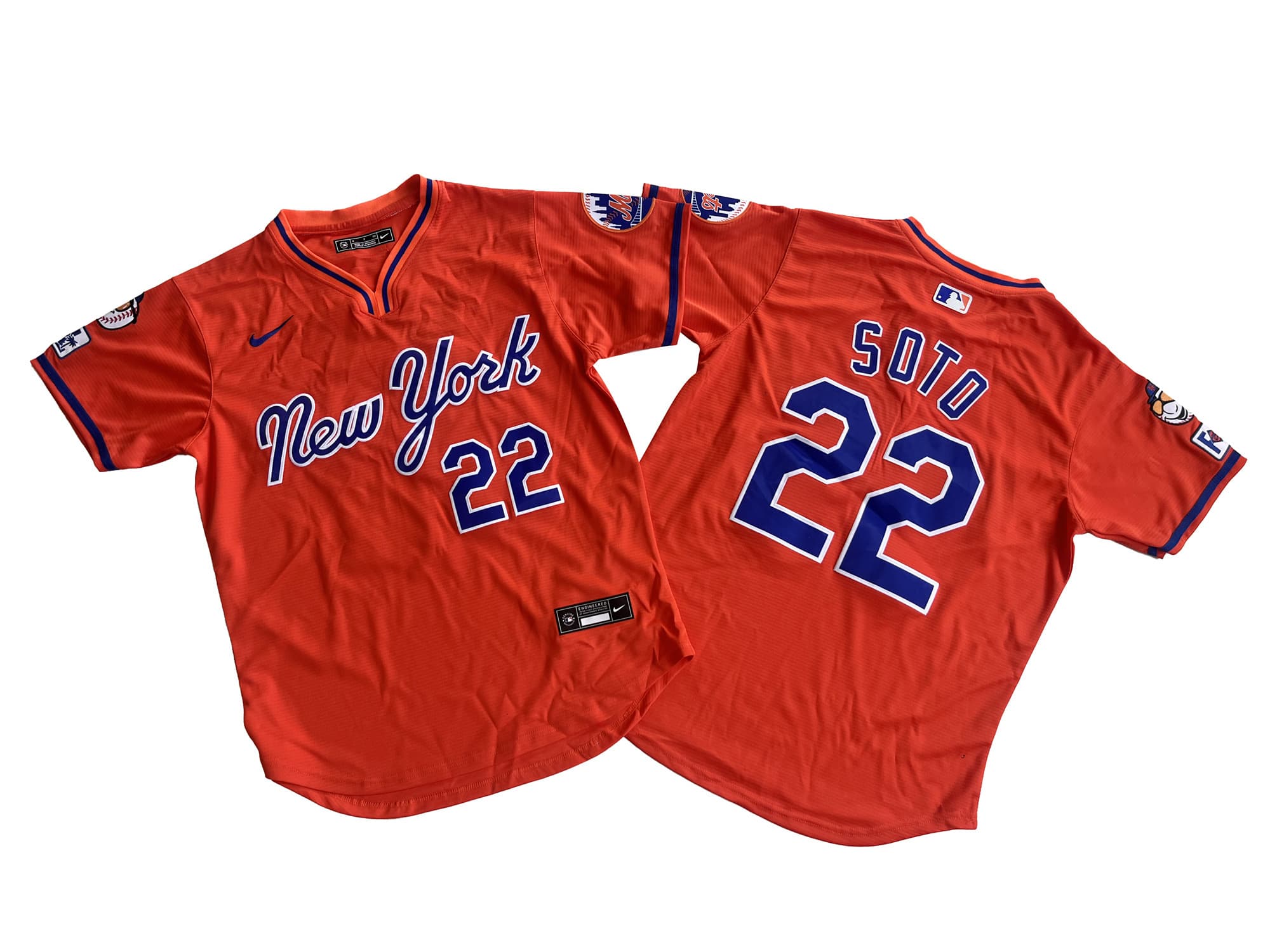 Men's New York Mets 22# Juan Soto Nike Orange Limited Player Jersey.
