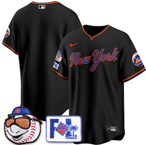 Men's New York Mets Blue Road 2025 Spring Training Jersey - All Stitched Black