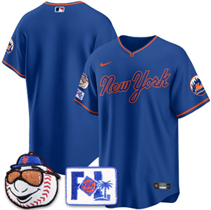 Men's New York Mets Blue Road 2025 Spring Training Jersey - All Stitched Blue  Team