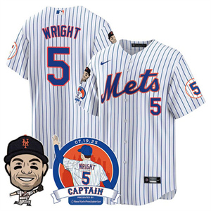 Men's New York Mets David Wright Mets Legend Jersey V2 - All Stitched David Wright # - 5