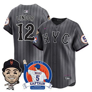 Men's New York Mets David Wright Mets Legend Jersey V2 - All Stitched Francisco Lindor -  12