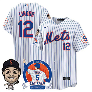 Men's New York Mets David Wright Mets Legend Jersey V2 - All Stitched Francisco Lindor -#    12