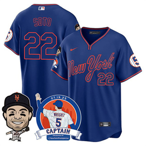 Men's New York Mets David Wright Mets Legend Jersey V2 - All Stitched Juan Soto #22