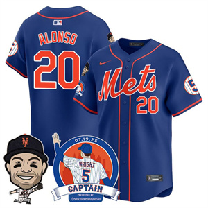 Men's New York Mets David Wright Mets Legend Jersey V2 - All Stitched Pete  Alonso - 20