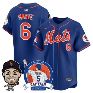 Men's New York Mets David Wright Mets Legend Jersey V2 - All Stitched Starling  Marte - 6
